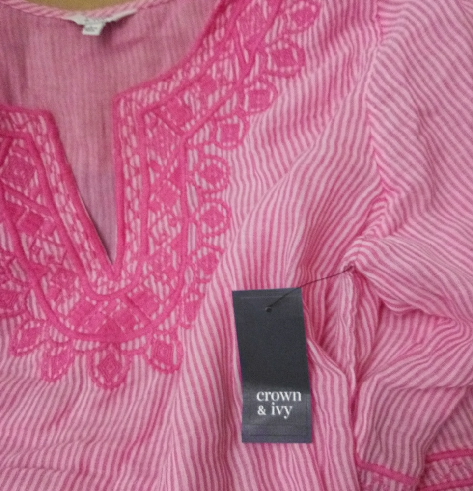 Crown & Ivy 3/4 sleeve Ladies blouse. size L